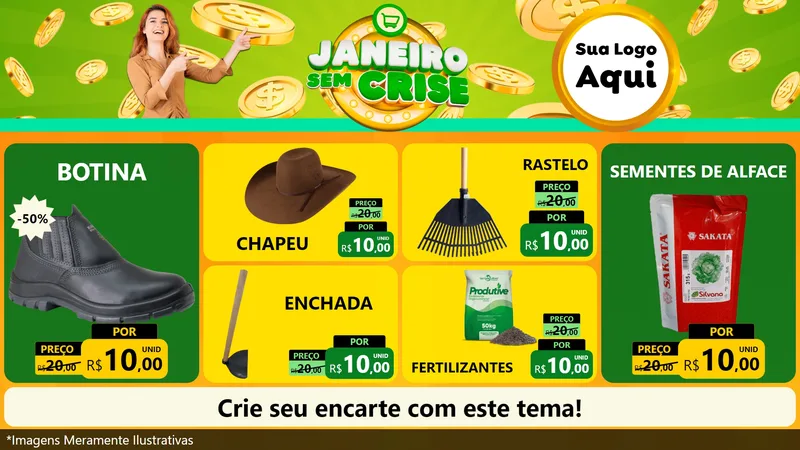 Modelo de TV para TV Horizontal com o tema Janeiro Sem Crise para Agropecuária