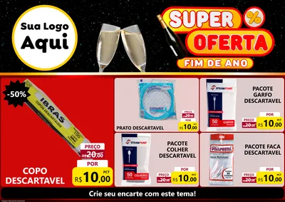 Modelo de Encarte para Encarte A4 Horizontal com o tema Super Oferta Fim de Ano para Embalagens
