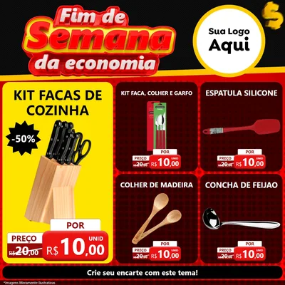 Modelo de Rede Social para Feed Facebook com o tema Fim de Semana da Economia para Utilidades Domésticas