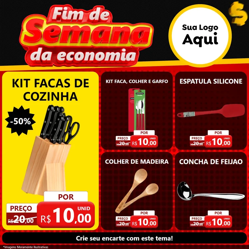 Modelo de Rede Social para Feed Facebook com o tema Fim de Semana da Economia para Utilidades Domésticas