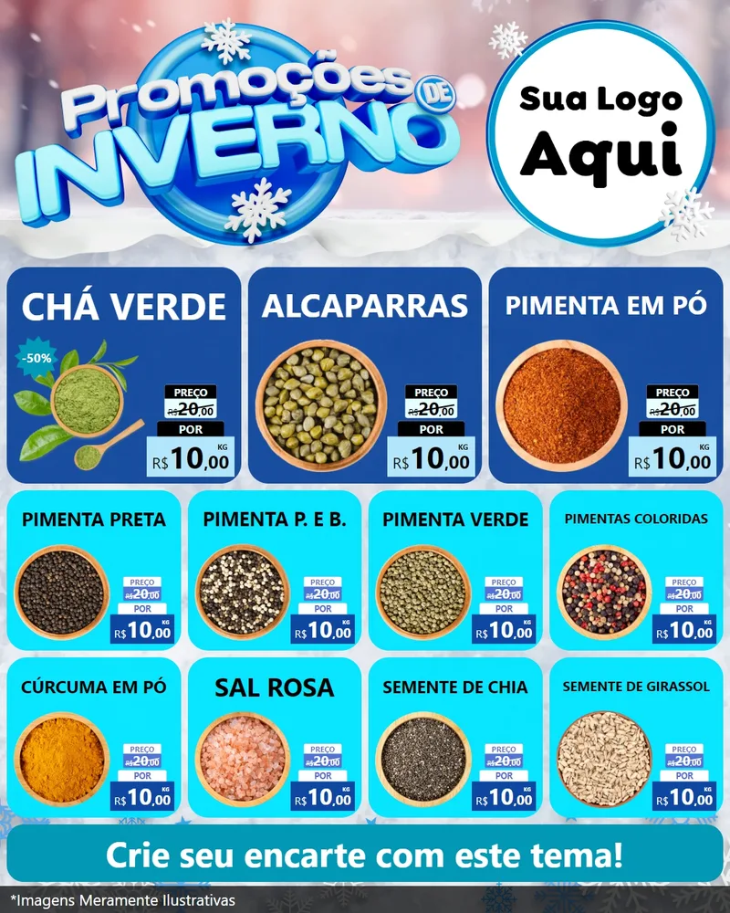 Modelo de Rede Social para Feed Instagram com o tema Promoções de Inverno para Produtos Naturais