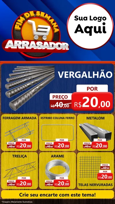Modelo de Rede Social para Stories com o tema Fim De Semana Arrasador para Ferragens
