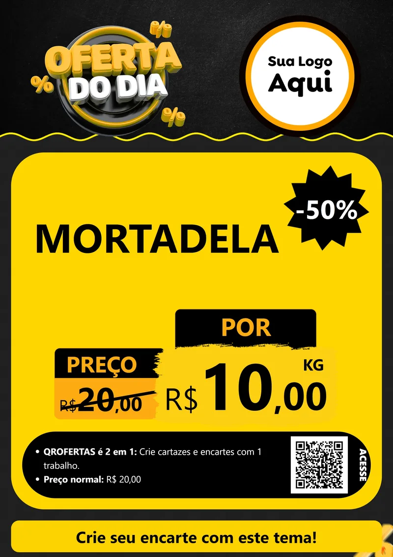 Modelo de Cartaz para Cartaz A4 Vertical com o tema Oferta Do Dia para Frios e Laticínios