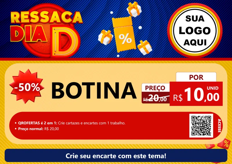 Modelo de Cartaz para Cartaz A4 Horizontal com o tema Ressaca Dia D para Agropecuária
