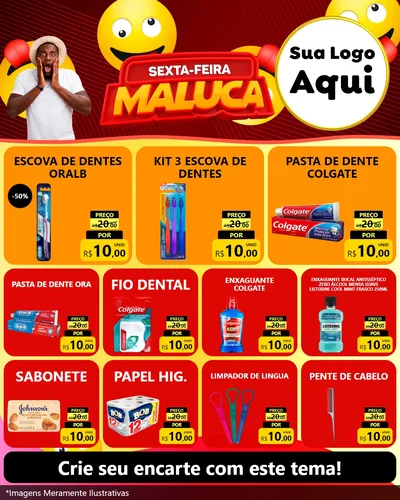 Modelo de Rede Social para Feed Instagram com o tema Sexta-feira Maluca para Higiene Pessoal