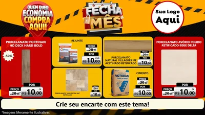 Modelo de TV para TV Horizontal com o tema Fecha Mês para Pisos e revestimentos