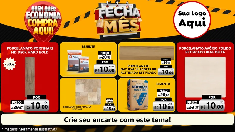 Modelo de TV para TV Horizontal com o tema Fecha Mês para Pisos e revestimentos