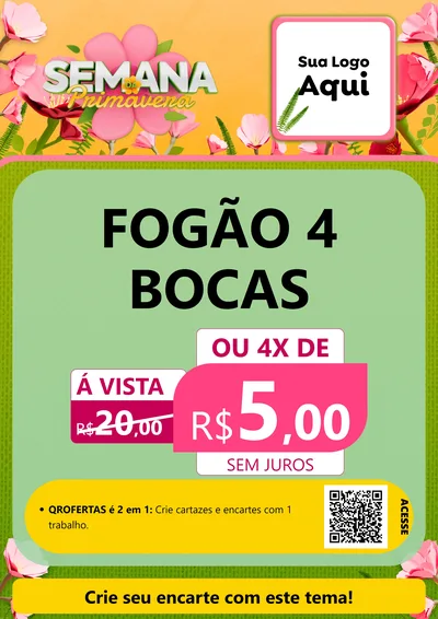 Modelo de Cartaz para Cartaz A4 Vertical com o tema Semana da Primavera para Móveis e Eletro