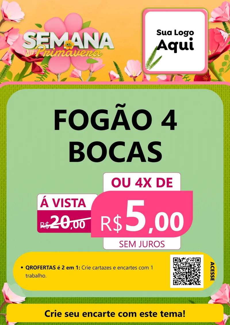 Modelo de Cartaz para Cartaz A4 Vertical com o tema Semana da Primavera para Móveis e Eletro