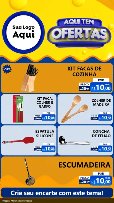 Modelo de TV para TV Vertical com o tema Aqui Tem Ofertas para Utilidades Domésticas