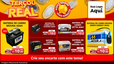 Modelo de TV para TV Horizontal com o tema Terçou do Real para Baterias Elétricas
