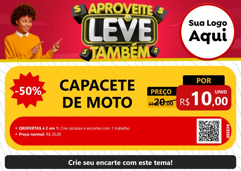 Modelo de Cartaz para Cartaz A4 Horizontal com o tema Aproveite e Leve Também para Moto peças