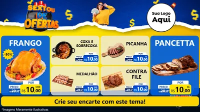 Modelo de TV para TV Horizontal com o tema Sextou de Ofertas para Assados