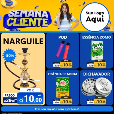 Modelo de Rede Social para Feed Facebook com o tema Semana do Cliente para Tabacaria