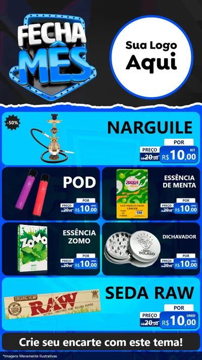 Modelo de TV para TV Vertical com o tema Fecha Mês para Tabacaria