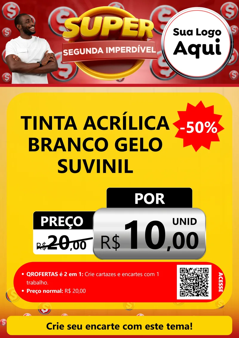 Modelo de Cartaz para Cartaz A4 Vertical com o tema Super Segunda Imperdível para Tintas e Ferramentas