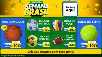 Modelo de TV para TV Horizontal com o tema Especial Semana do Brasil para Artigos Esportivos