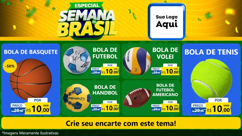 Modelo de TV para TV Horizontal com o tema Especial Semana do Brasil para Artigos Esportivos