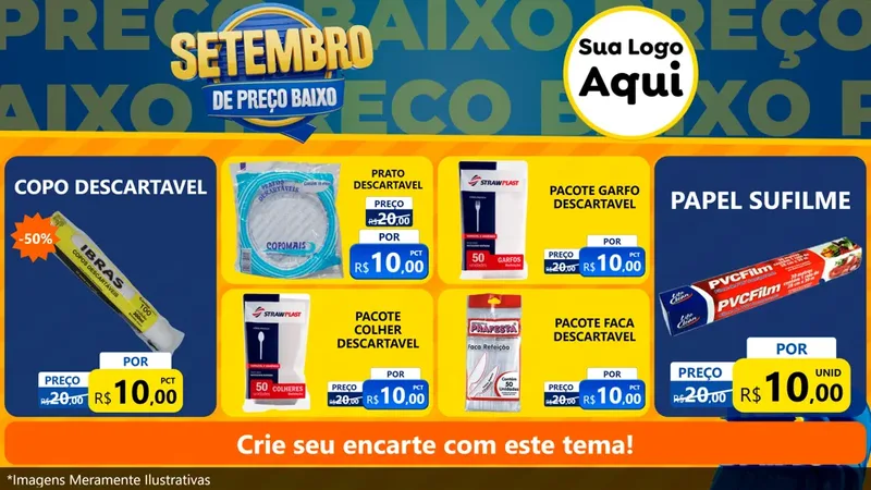 Modelo de TV para TV Horizontal com o tema Setembro De Preço Baixo para Embalagens