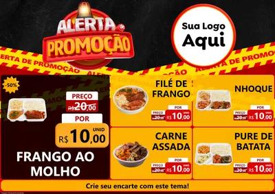 Modelo de Encarte para Encarte A4 Horizontal com o tema Alerta de Promoção para Restaurante