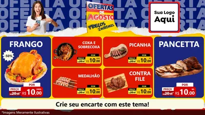 Modelo de TV para TV Horizontal com o tema Ofertas de Agosto - Preços Incríveis para Assados