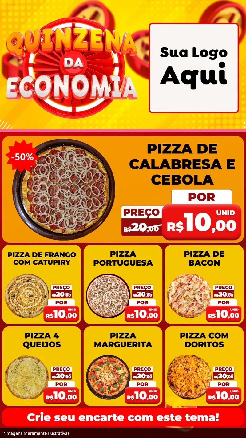 Modelo de Rede Social para Stories com o tema Quinzena Da Economia para Pizzaria