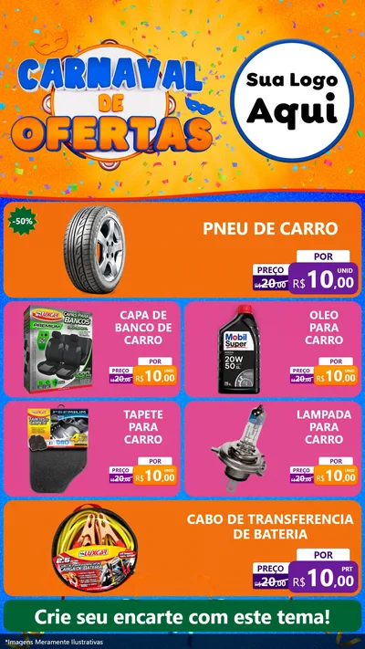 Modelo de TV para TV Vertical com o tema Carnaval de Ofertas para Auto peças