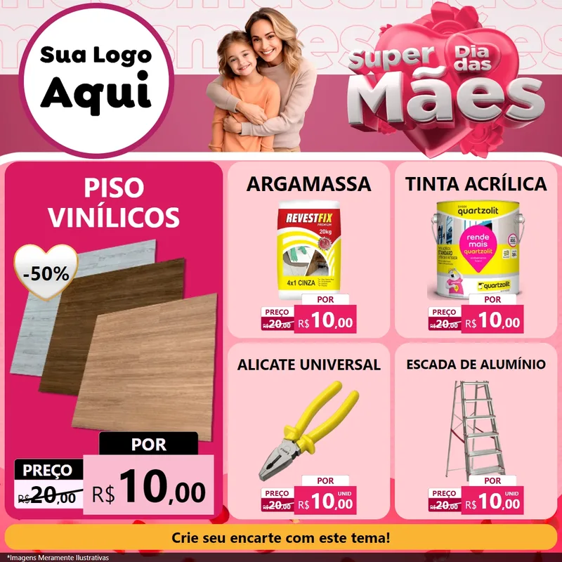 Modelo de Rede Social para Feed Facebook com o tema Super Dia Das Mães para Material para Construção