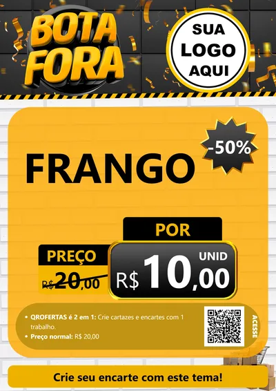 Modelo de Cartaz para Cartaz A4 Vertical com o tema Bota Fora para Assados