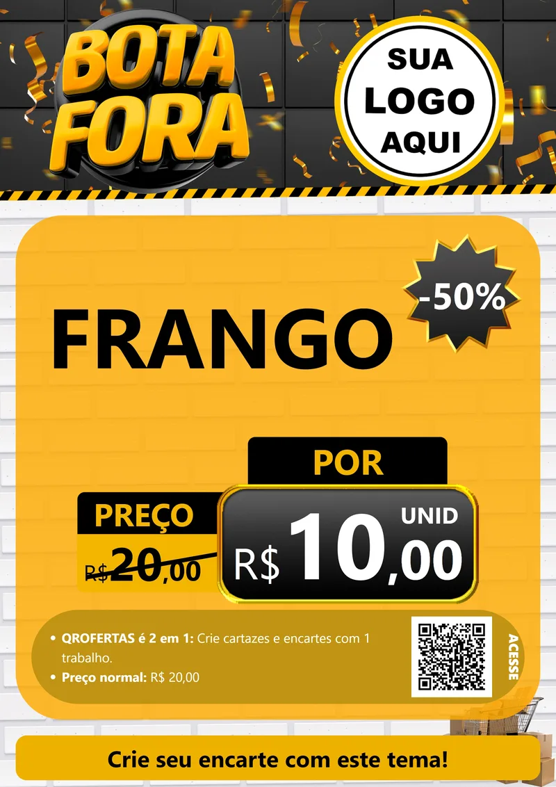 Modelo de Cartaz para Cartaz A4 Vertical com o tema Bota Fora para Assados