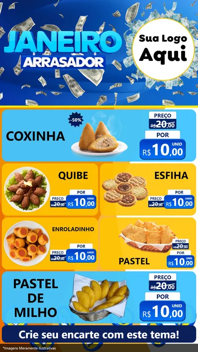 Modelo de TV para TV Vertical com o tema Janeiro Arrasador para Salgadaria