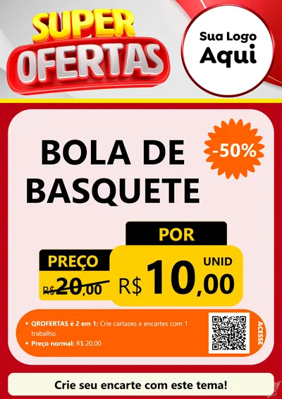 Modelo de Cartaz para Cartaz A4 Vertical com o tema Super Ofertas para Artigos Esportivos