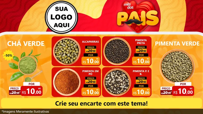 Modelo de TV para TV Horizontal com o tema Mês Dos Pais para Produtos Naturais