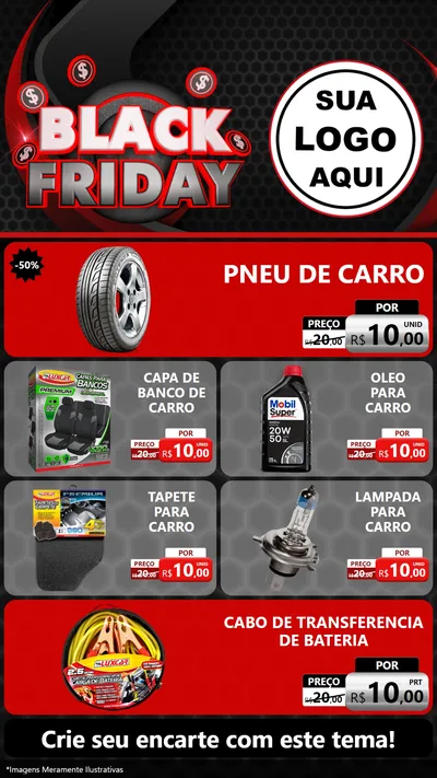 Modelo de TV para TV Vertical com o tema Black Friday para Auto peças