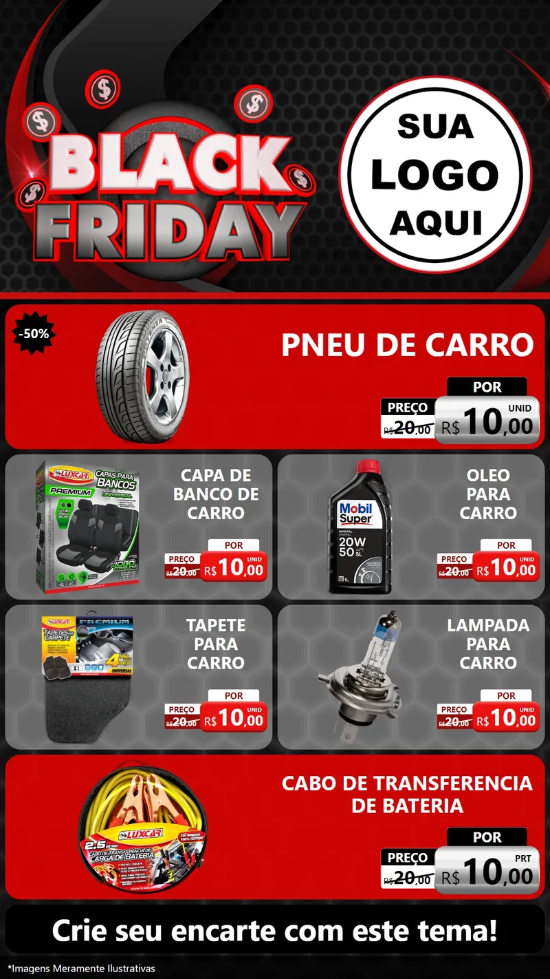 Modelo de TV para TV Vertical com o tema Black Friday para Auto peças