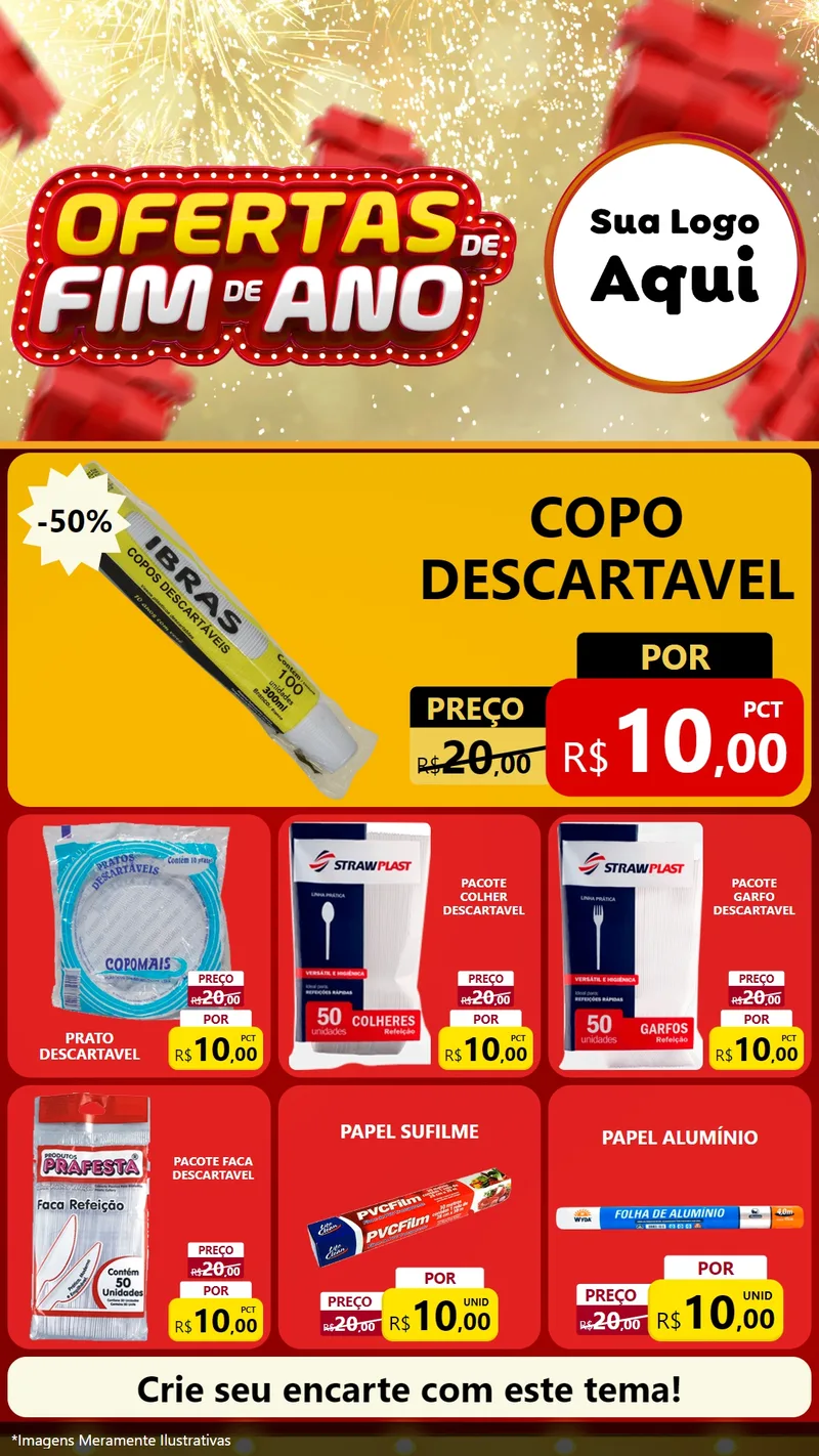 Modelo de Rede Social para Stories com o tema Ofertas de Fim de Ano para Embalagens