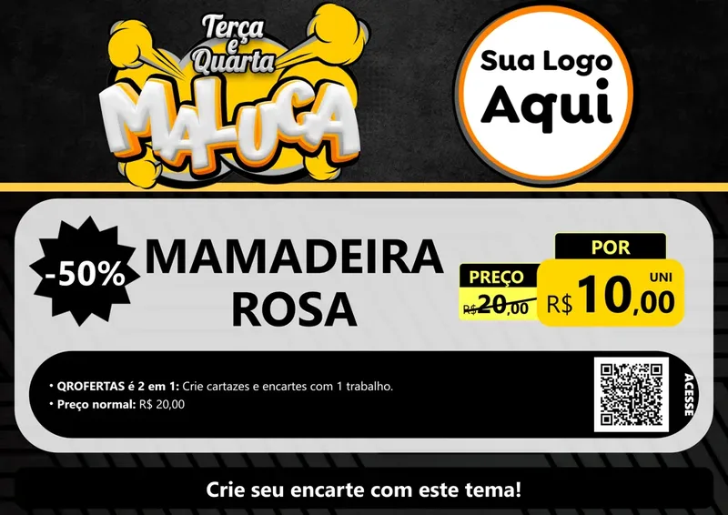 Modelo de Cartaz para Cartaz A4 Horizontal com o tema Terça e Quarta Maluca para Bebês