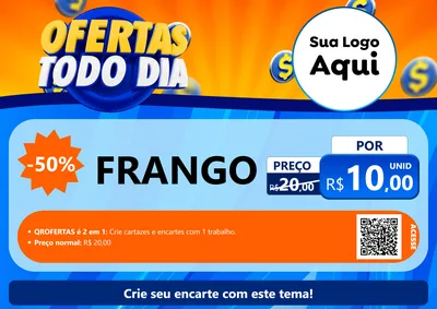 Modelo de Cartaz para Cartaz A4 Horizontal com o tema Ofertas Todo Dia para Assados