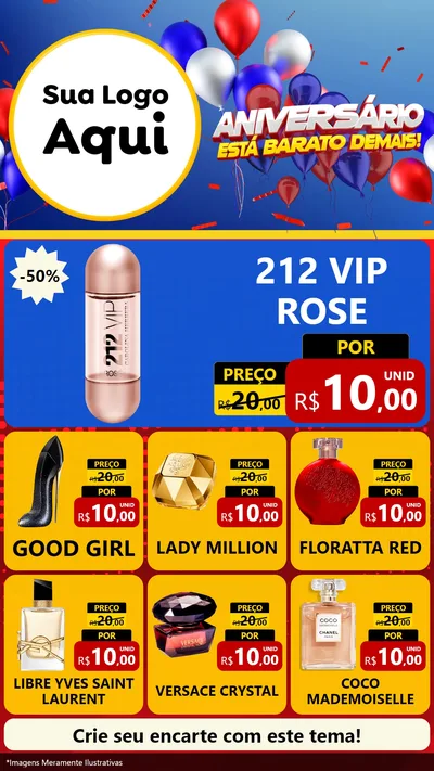 Modelo de Rede Social para Stories com o tema Aniversário para Perfumes