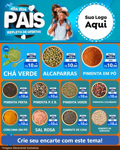 Modelo de Rede Social para Feed Instagram com o tema Dia Dos Pais Repleto de Ofertas para Produtos Naturais