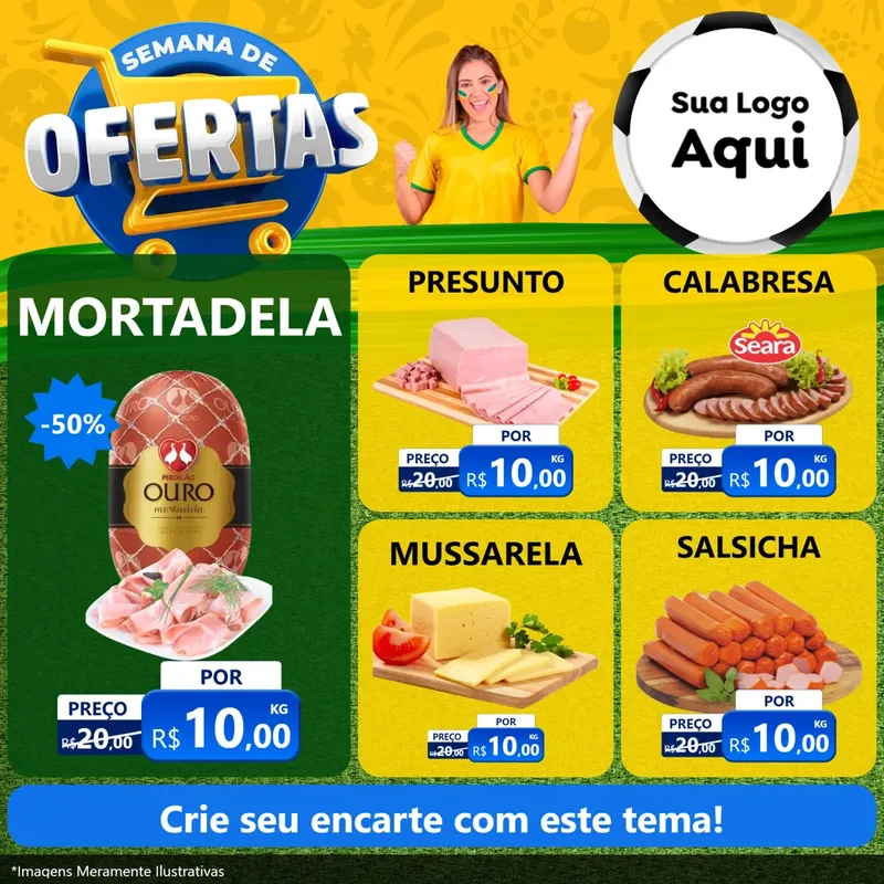 Modelo de Rede Social para Feed Facebook com o tema Semana de Ofertas - Copa para Frios e Laticínios