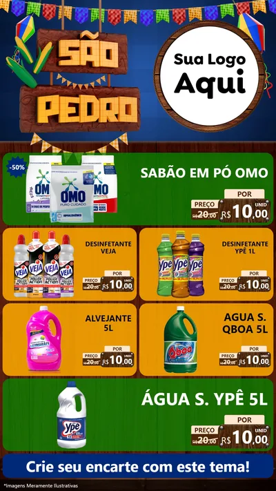 Modelo de TV para TV Vertical com o tema São Pedro para Produtos de Limpeza