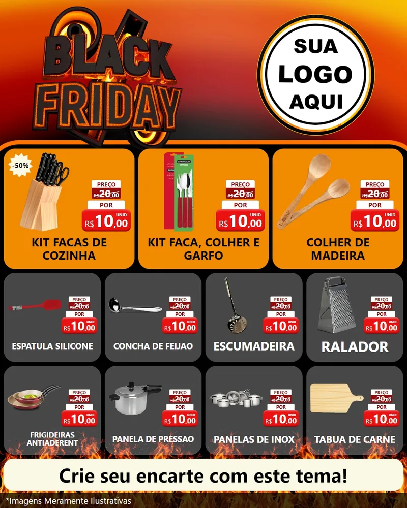 Modelo de Rede Social para Feed Instagram com o tema Black Friday para Utilidades Domésticas