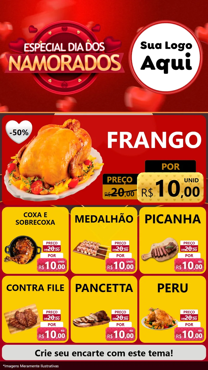 Modelo de Rede Social para Stories com o tema Especial Dia Dos Namorados para Assados