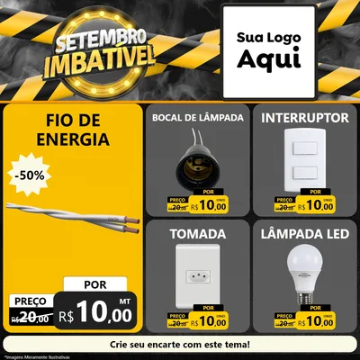 Modelo de Rede Social para Feed Facebook com o tema Setembro Imbatível para Materiais Elétricos