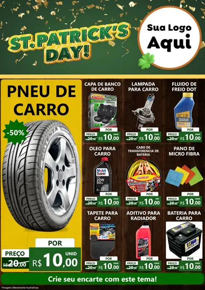 Modelo de Encarte para Encarte A4 Vertical com o tema St Patriks Day para Auto peças