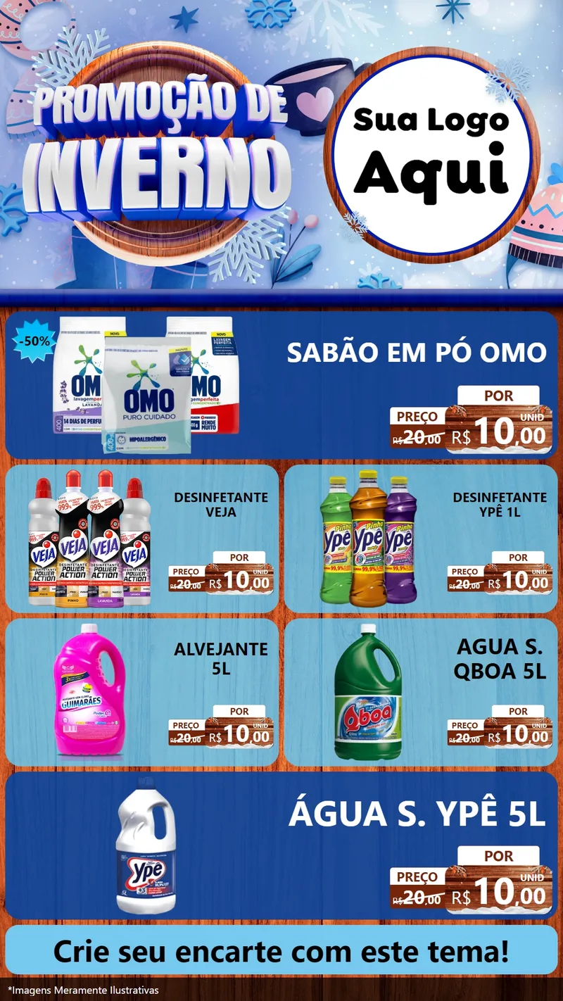 Modelo de TV para TV Vertical com o tema Promoção de Inverno para Produtos de Limpeza