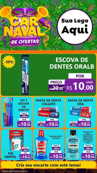 Modelo de Rede Social para Stories com o tema Carnaval de Ofertas para Higiene Pessoal
