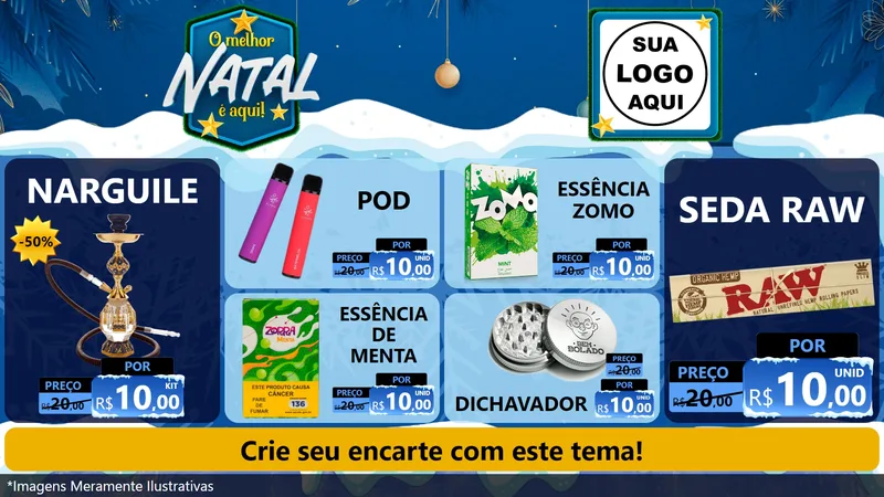Modelo de TV para TV Horizontal com o tema O Melhor Natal É Aqui! para Tabacaria