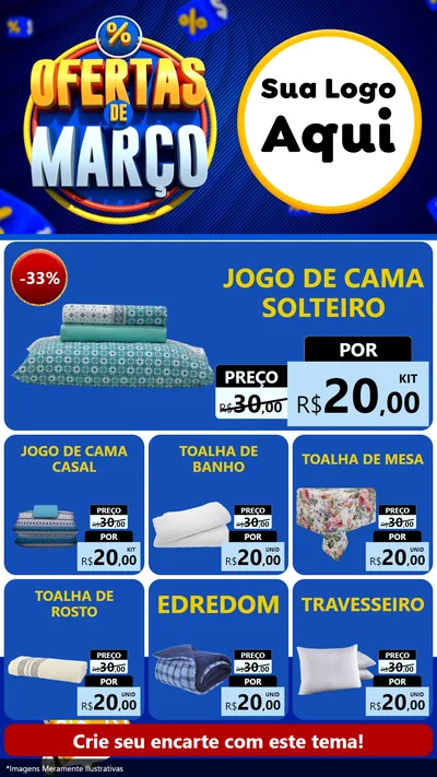 Modelo de Rede Social para Stories com o tema Ofertas de Março para Cama, Mesa e Banho